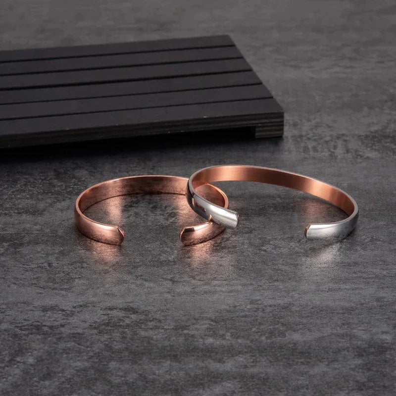 Women’s Floral Copper Magnetic Bracelet – Elegant Therapy Bangle