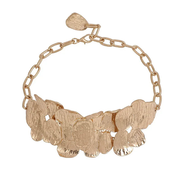 Trendy Gold Choker Necklace with Unique Round Pendant