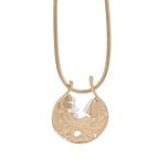 Bold gold pendant Gold necklace with round artistic design and pearl accents – women’s fashion jewelry near New York, shop civibuy.com