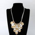 Finished Gold Color Silver Colored Circle Charms Necklace Gift for Women - CIVIBUY