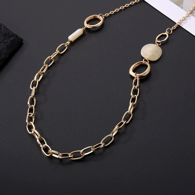 Wholesale Long Gold Chain Necklace – Geometric Statement Collar Long Necklace 