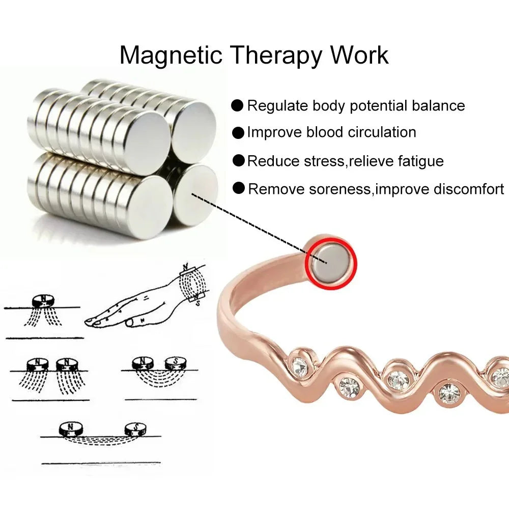 Stamped Copper Bracelet: Magnetic Therapy & Design for Female