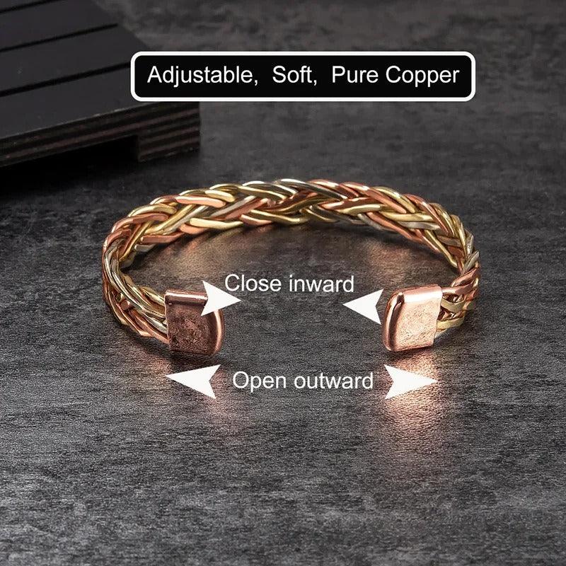 Pure Copper Magnetic Therapy Cuff Bracelet- Unisex Design