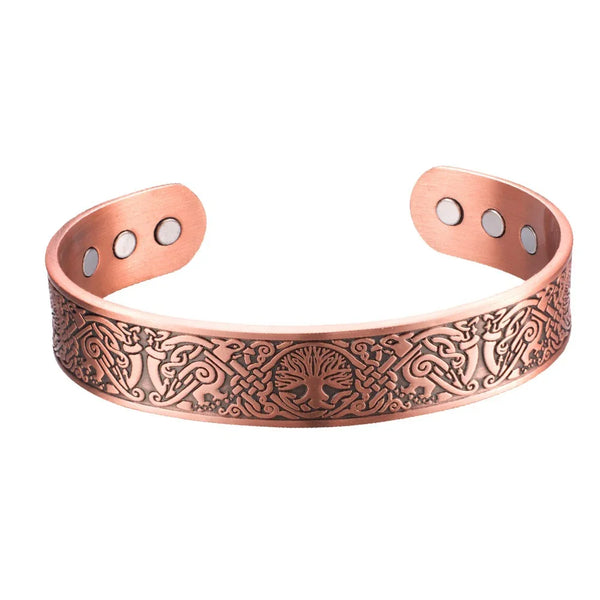 Rugged Twist Copper Magnetic Therapy Bracelet Bangle