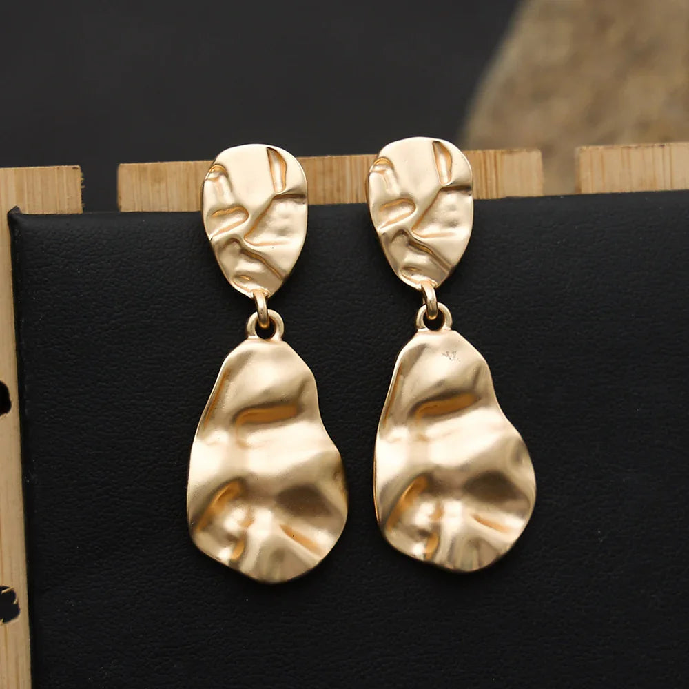 Gold Plated Surgical Steel Double Drop Dangle Earrings wholesale-CIVIBUY