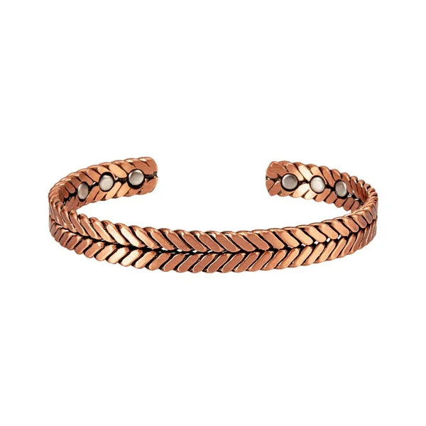 Copper Magnetic Bracelet Cuff: Curb Chain For Men & Women