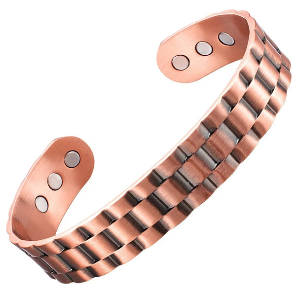 Stylish Copper Magnetic Therapy Bracelet – Inlay Wire Design for Women