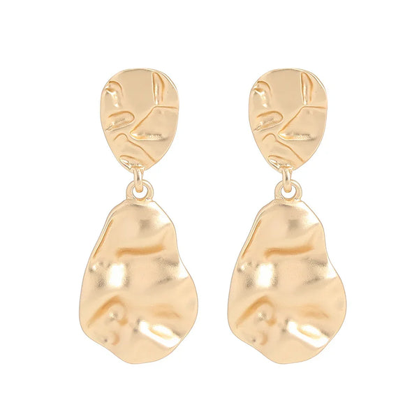 Gold Plated Surgical Steel Double Drop Dangle Earrings 【wholesale】