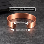 Handmade Stamped Jesus Bracelet Pure Copper with Healing Magnets For Unisex