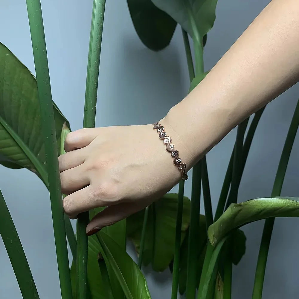Stamped Copper Bracelet: Magnetic Therapy & Design for Female