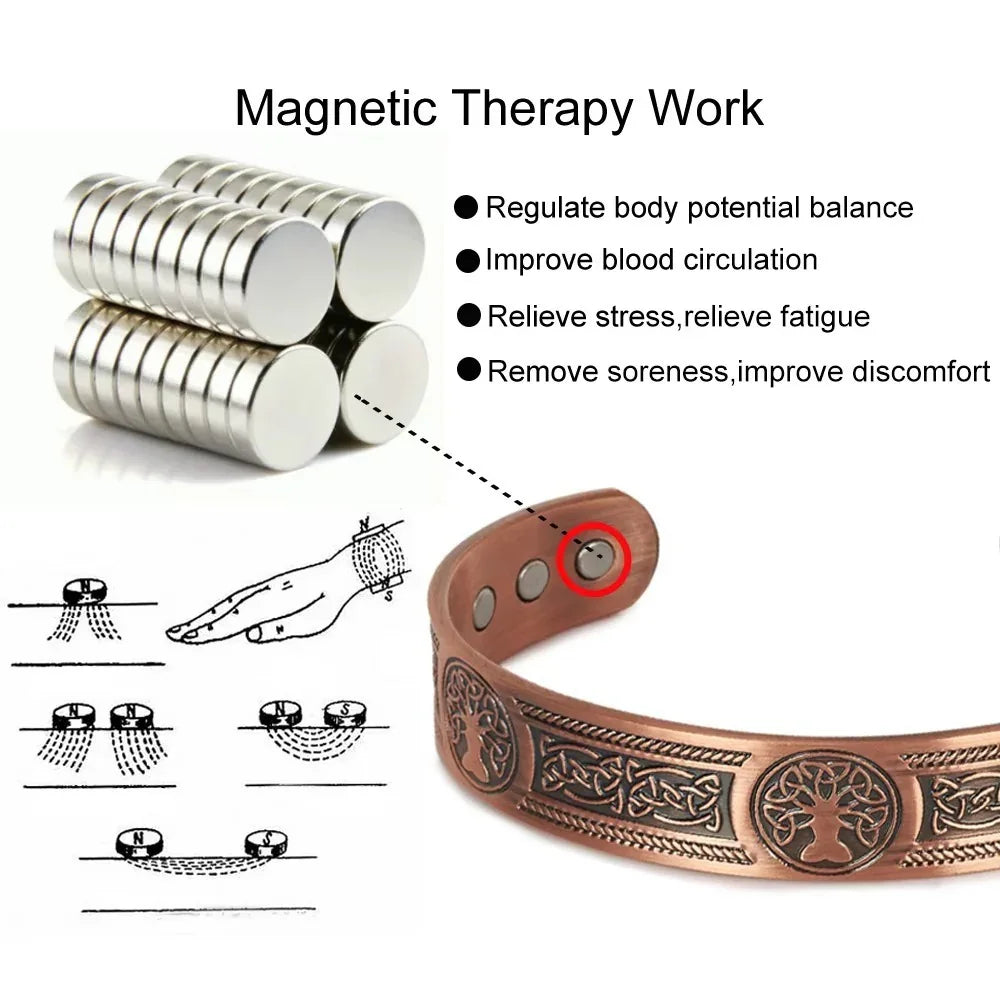 Premium Viking Copper Bracelet – Magnetic Therapy & Ancient Design