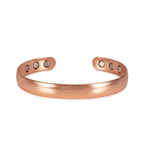 Women’s Floral Copper Magnetic Bracelet – Elegant Therapy Bangle