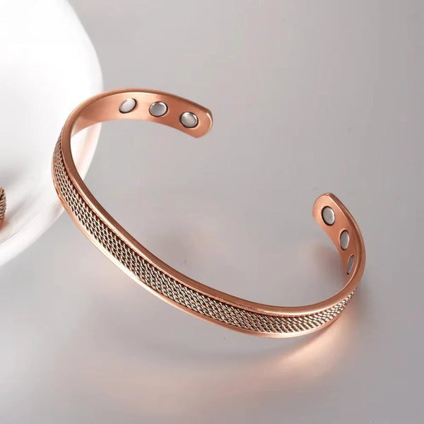 Handcrafted Copper Bracelet Magnetic Therapy for Strength & Balance For Unisex