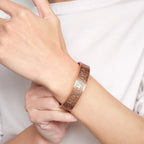 Irish Tree Stamped Copper Bracelet: Magnetic Therapy & Style