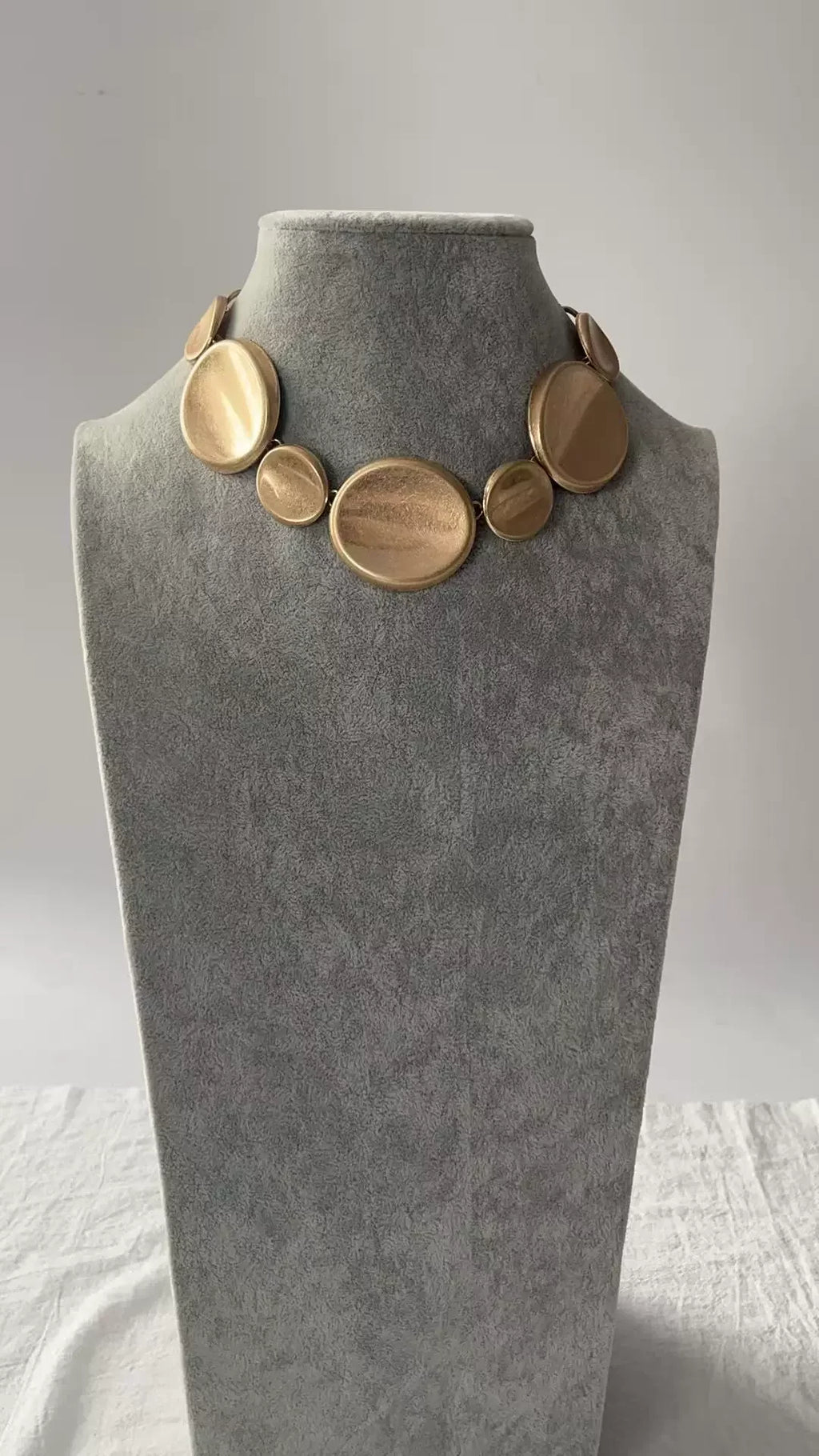 Minimalist Layered Necklace Set  Zinc Alloy Geometric Disc Earring+Pendant set for Women