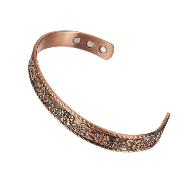Stamped Viking Copper Bracelet – Magnetic Therapy for Pain Relief & Style For Unisex