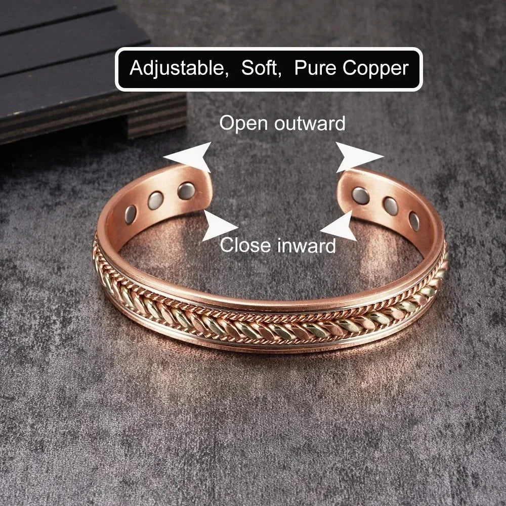 Magnetic Viking Cuff: Nordic Stamped Design - Wellness