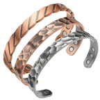 プレミアム銅製磁気バングル – 花柄デザインとセラピー効果