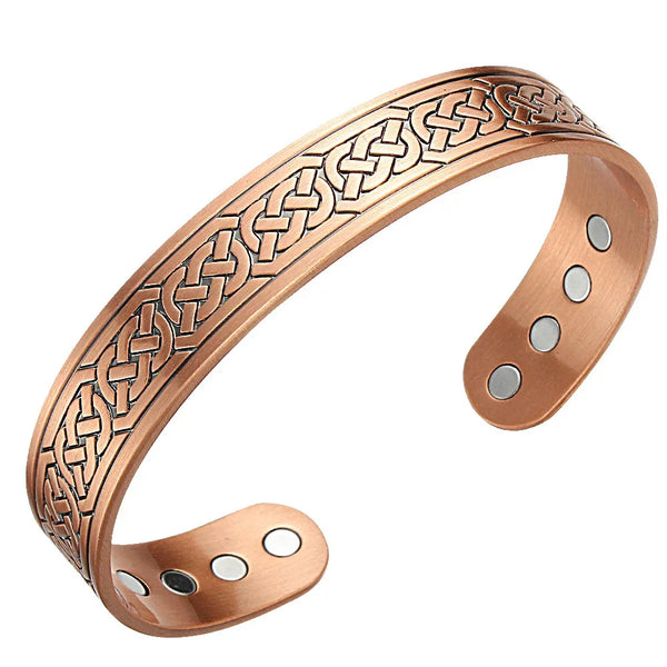 Women’s Magnetic Copper Bangle – Floral Design & Healing Benefits