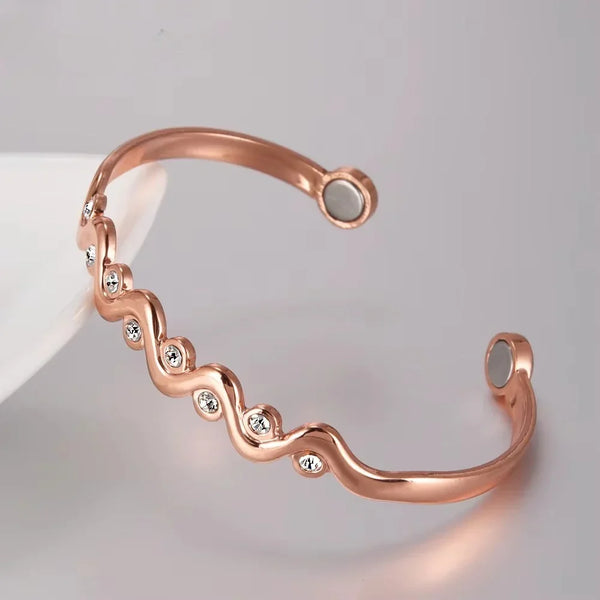 Stamped Copper Bracelet: Magnetic Therapy & Design for Female