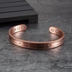 Copper Viking Bracelet: Stamped Pattern & Magnetic Benefits