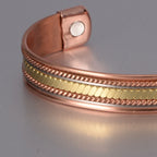 Magnetic Copper Cuff: Curb Chain Inlay - Unisex Therapy