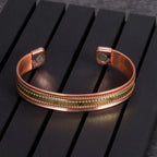 Magnetic Copper Cuff: Curb Chain Inlay - Unisex Therapy