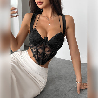 Sexy Black Lace Bustier Corset Top – Elegant & Trendy Women's Fashion