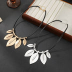 Elegant Artistic Gold Leaf Necklace for Women