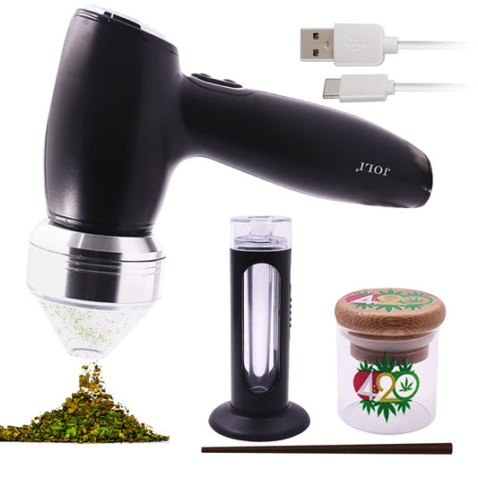 Electric Portable Herb Grinder USB Powered Essential Kitchen Mill for Grinding,BLACK