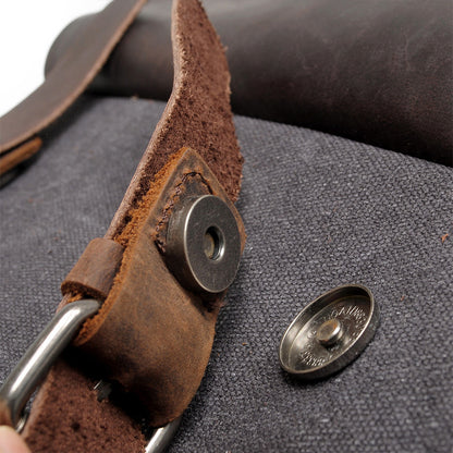 Personalized Waxed Canvas Backpack - Stylish Leather Laptop Rucksack, Waterproof Travel & Work Bag