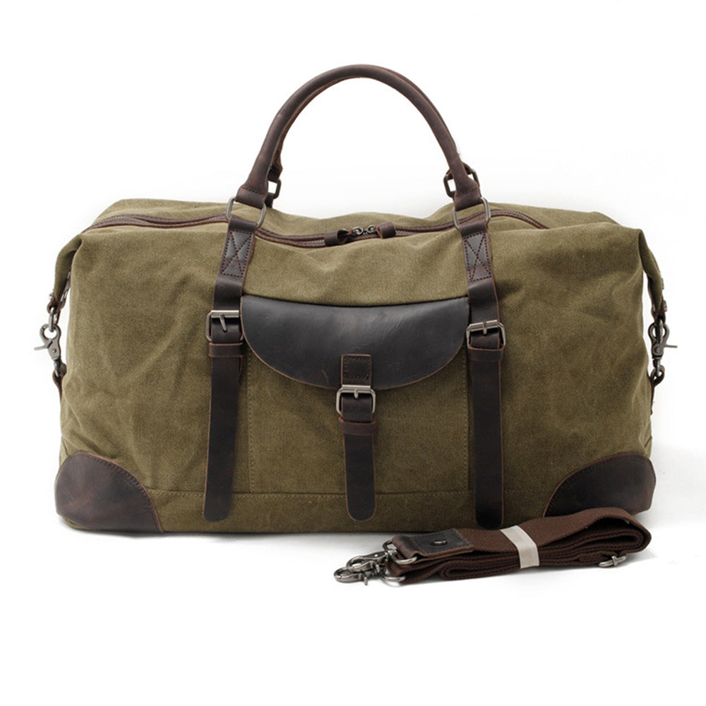 Personalized Duffel Bag Waxed Canvas Travel Overnight Bag Groomsmen Gift,NY-C6