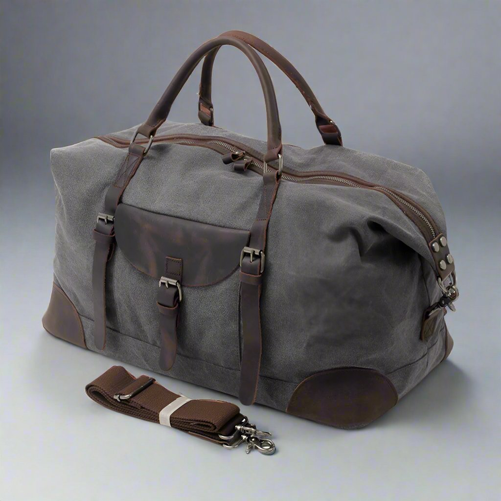 Personalized Duffel Bag Waxed Canvas Travel Overnight Bag Groomsmen Gift,NY-C6