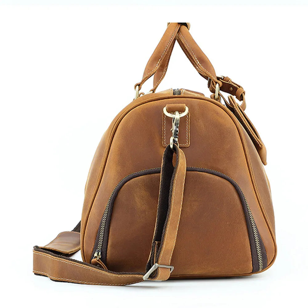 20インチ レザーダッフルウィークエンダートラベルバッグ（フルグレインカウハイドレザー使用） 