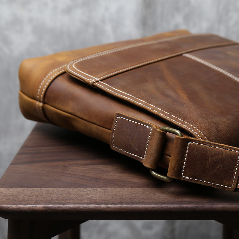 Genuine Leather Laptop Bag Work Bag Leather Travel Messenger for Men