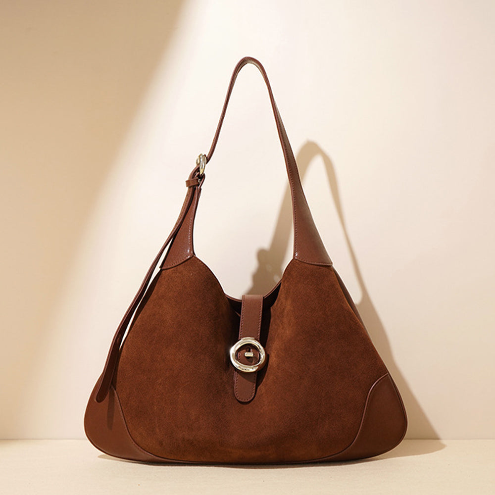 Trendy Suede Tote Bag for Women | 2024 Fall-Winter Cowhide Shoulder Bag with Suede Tote Bag for Women -civibuy