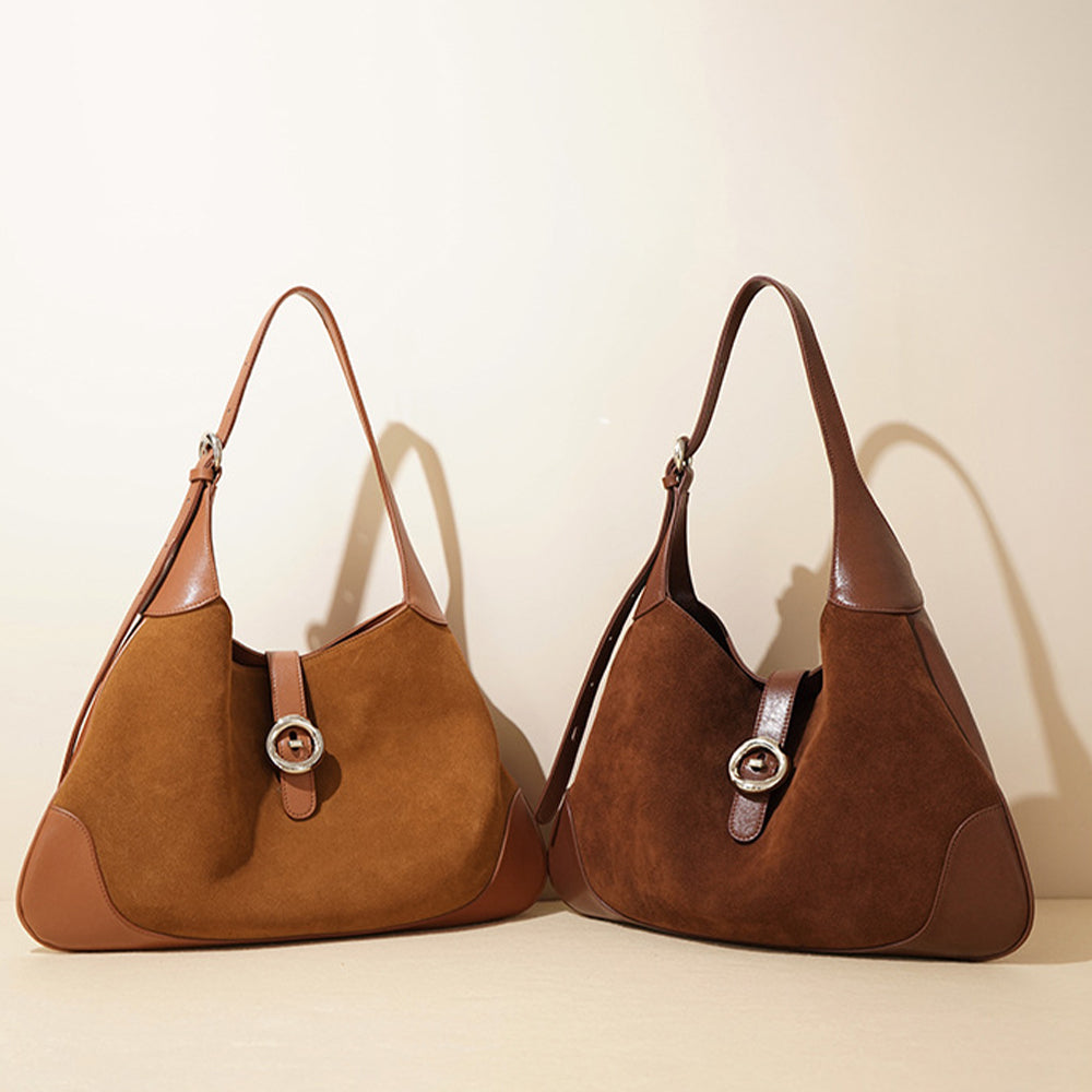 Trendy Suede Tote Bag for Women | 2024 Fall-Winter Cowhide Shoulder Bag with Suede Tote Bag for Women -civibuy