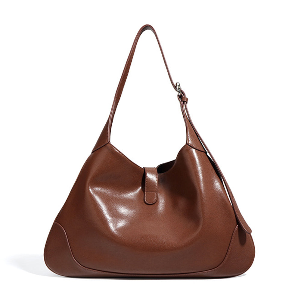 Suede Shoulder Bag  Cowhide Tote Bag- Coffee