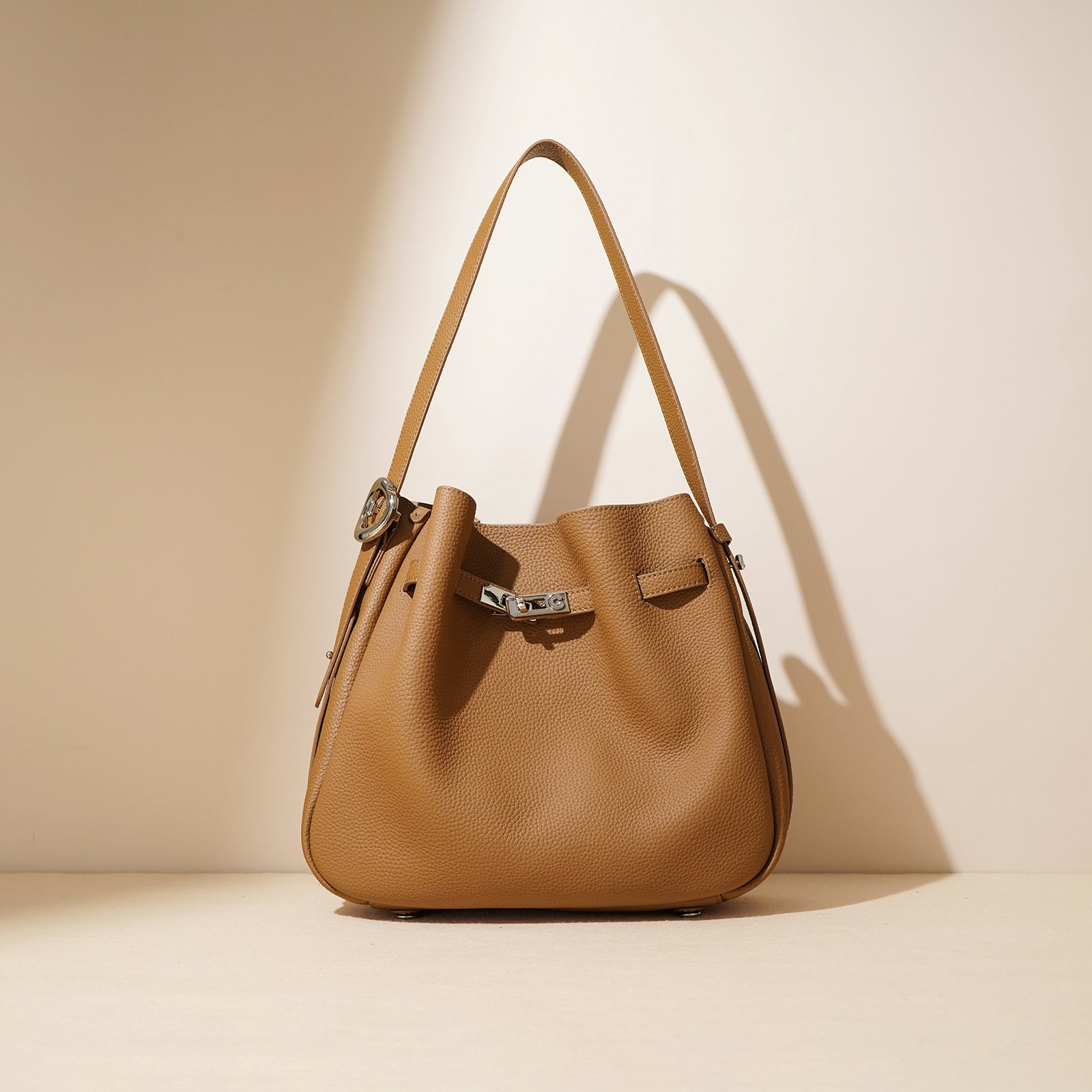  Leather Bucket Bag for Women Stylish Handbags Daily Casual Soft Shoulder Bags