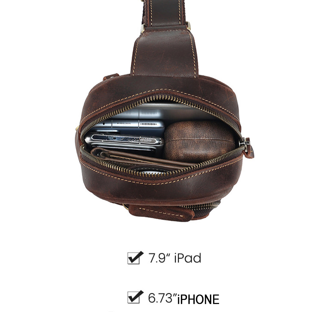 Men's Leather Waist Belt Bag - Stylish Fanny Pack & Travel Pouch, Genuine Cowhide