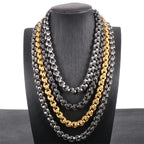 Halloween Skull Link Necklace In Metal Solid 316L Marine Grade Stainless Steel 26" for Men and Women