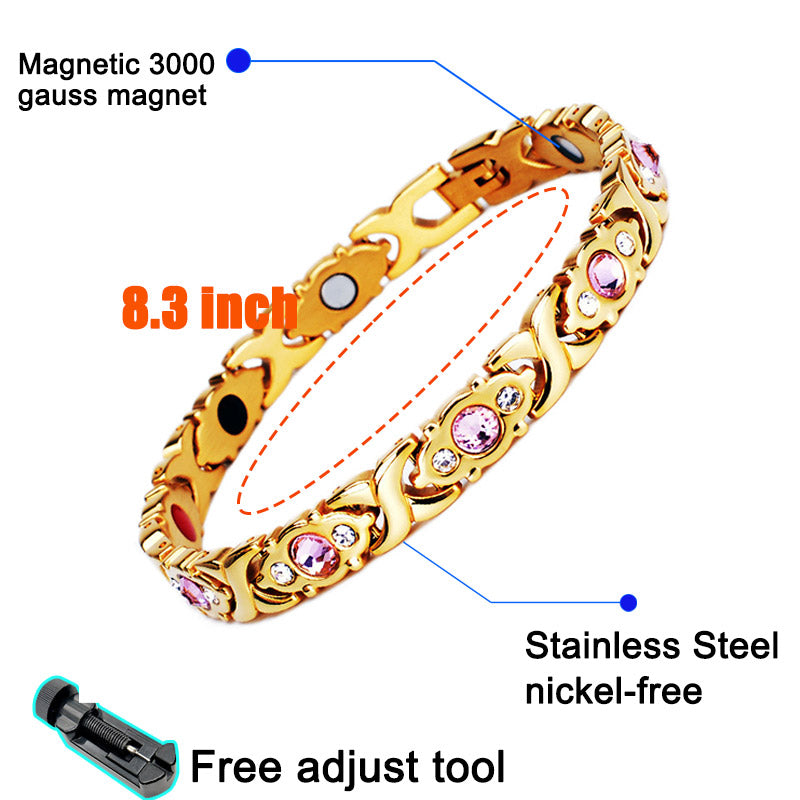 Sparkly Magnetic Therapy Bracelet Health Care Gift for mother 5D2H-E - CIVIBUY