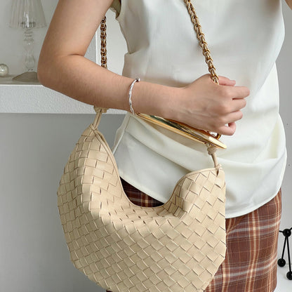 Leather Weave Top Handle Women Shoulder Bag