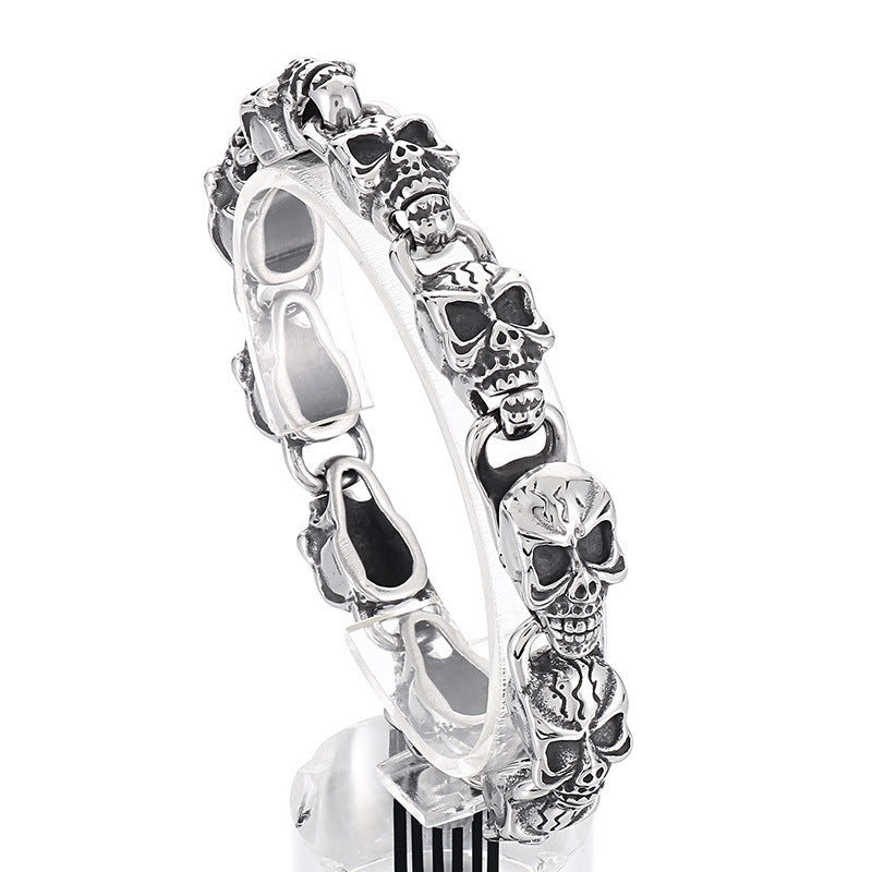 Skull braclet for men Deakside style Stainless Steel bracelet - CIVIBUY