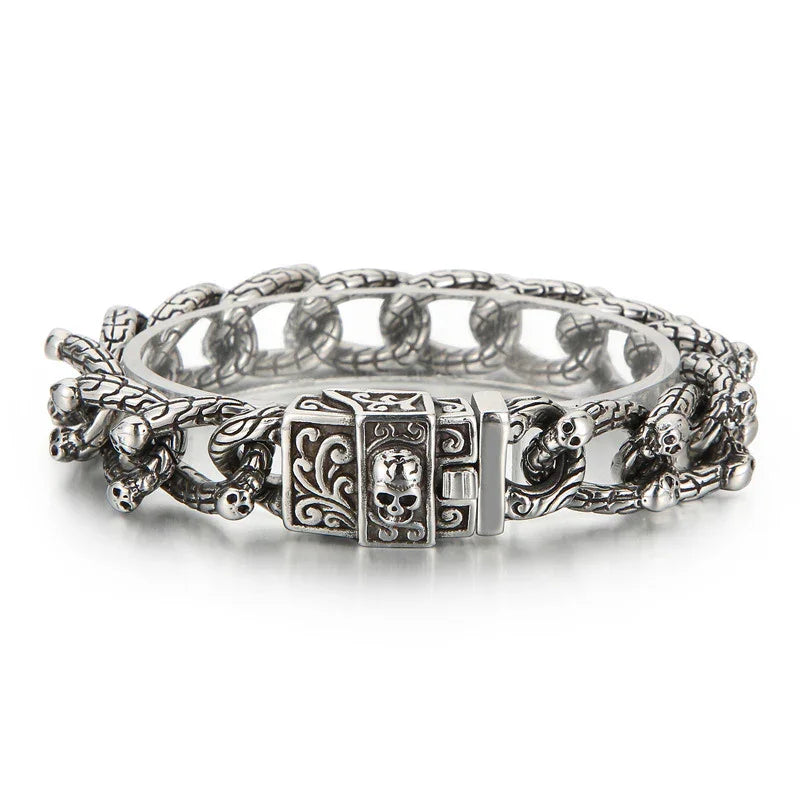 Heavy Motorcycle Skull Rock Fashional Retro Strong Man Bracelet Gift - CIVIBUY