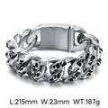 Crusoe Bracelets For Men skull steel bracelet - CIVIBUY