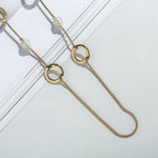 Long 32-inch Double Circle Link Necklace Rhodium on Sterling Silver - CIVIBUY