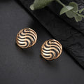 Gold Stud Earrings for Women Hypoallergenic Earrings Girls Oval Vintage Earrings - CIVIBUY