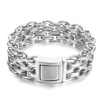 Heavy Motorcycle Double Chain Fashional Retro Strong Man Bracelet Gift 9ST-L - CIVIBUY