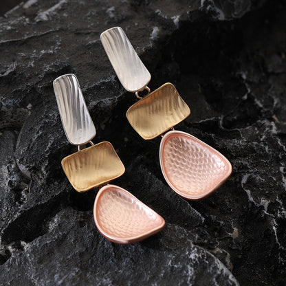 Tapered Textured Square Post Earring - CIVIBUY